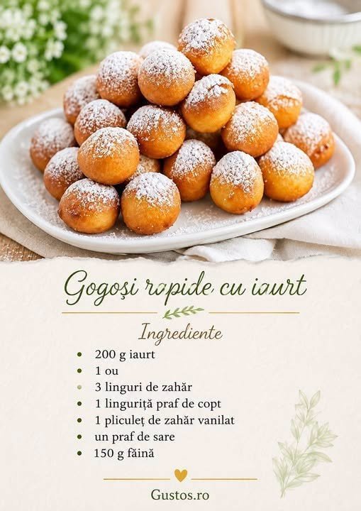 Gogosi rapide cu iaurt – reteta simpla de gogosi cu lingura